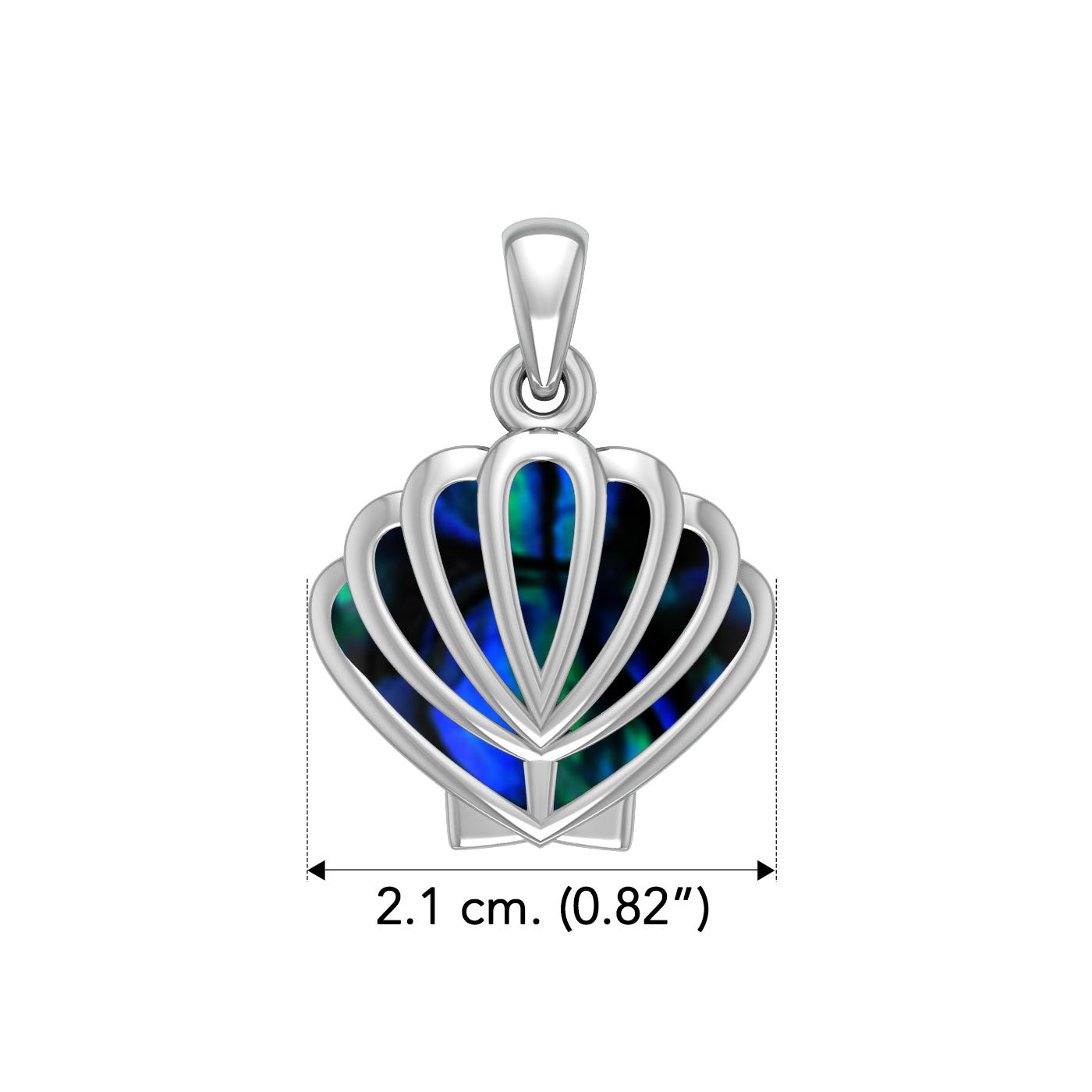 Sea Shell Sterling Silver Pendant with Inlay TPD6309