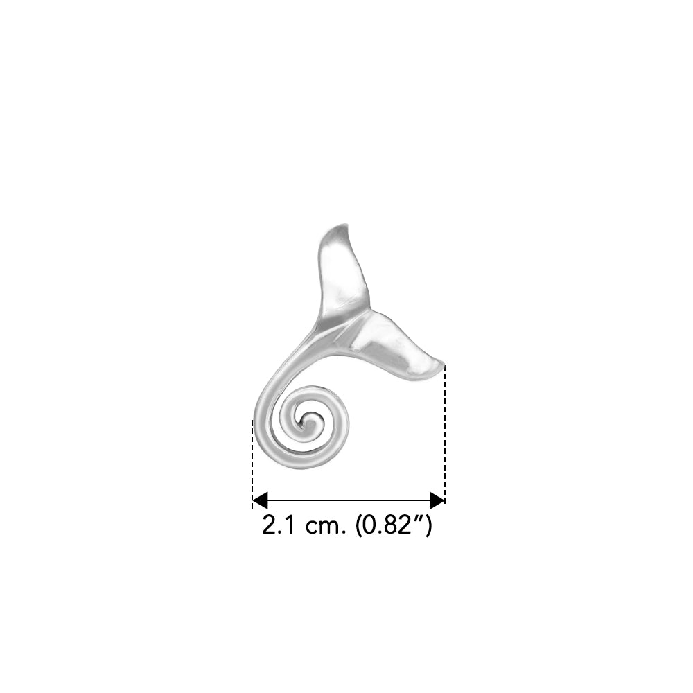 DiveSilver Wave Whale Tail Sterling Silver Pendant TPD6312