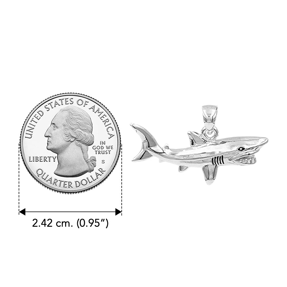 DiveSilver Swimming Mako Shark Sterling Silver Pendant TPD6316