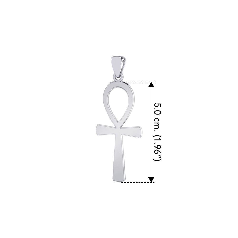 Medium size 50 mm. Ankh Sterling Silver Pendant TPD6317