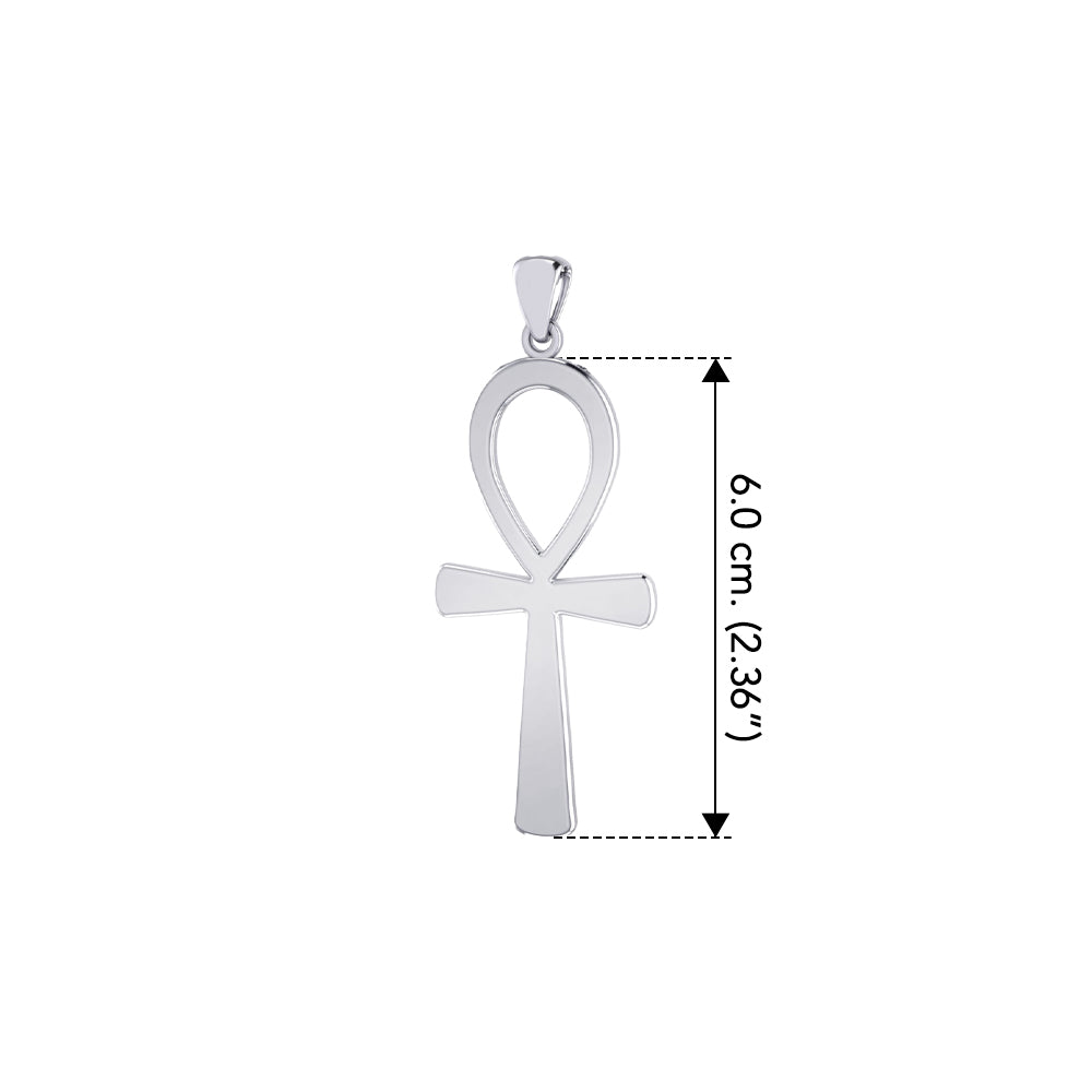 Large size 60 mm. Ankh Sterling Silver Pendant TPD6318