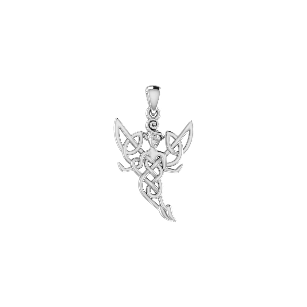 Celtic Tinker Bell Fairy Sterling Silver Pendant TPD6320