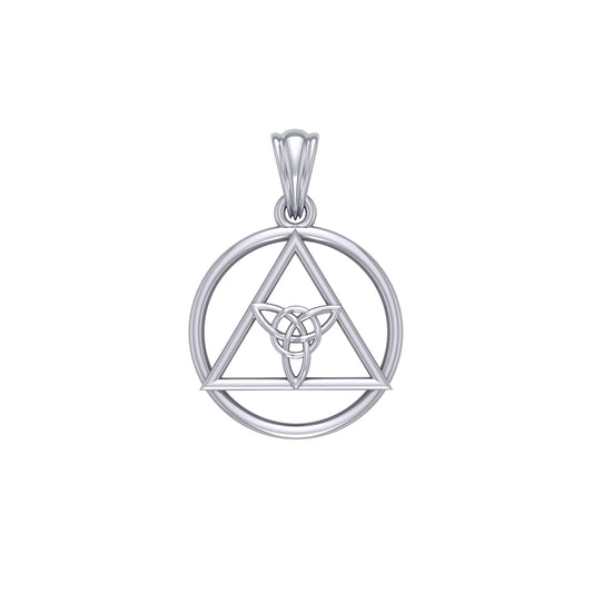 AA Recovery Symbol with Triquetra Sterling Silver Pendant  TPD6330