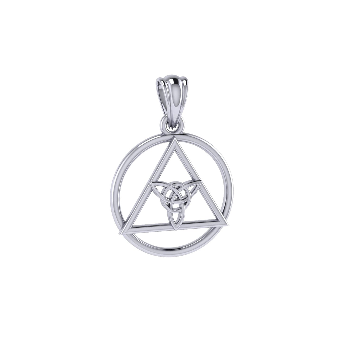 AA Recovery Symbol with Triquetra Sterling Silver Pendant  TPD6330