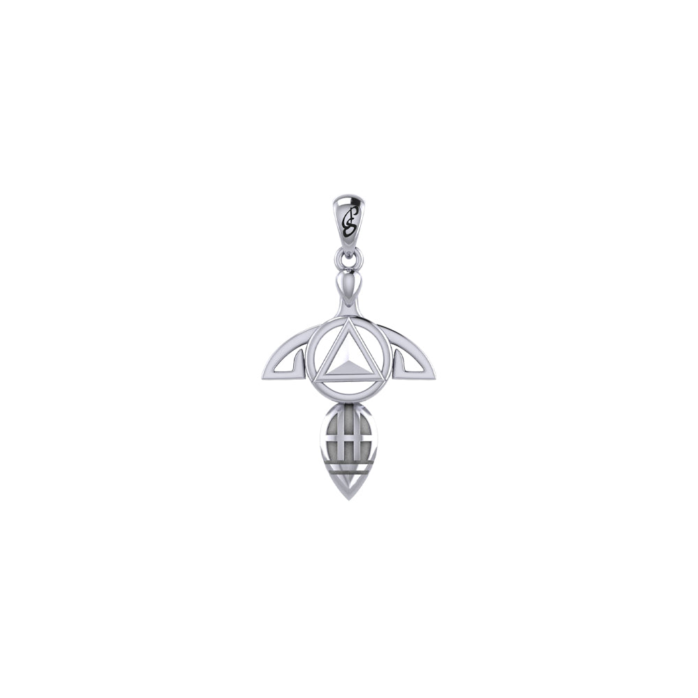 Goddess with AA Recovery Symbol Sterling Silver Pendant TPD6347