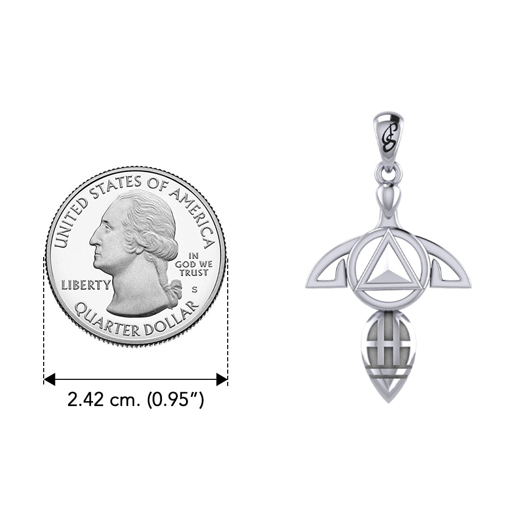 Goddess with AA Recovery Symbol Sterling Silver Pendant TPD6347