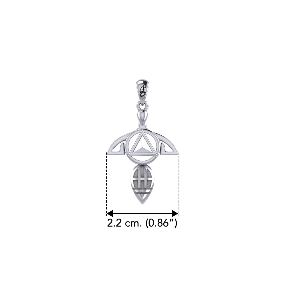 Goddess with AA Recovery Symbol Sterling Silver Pendant TPD6347