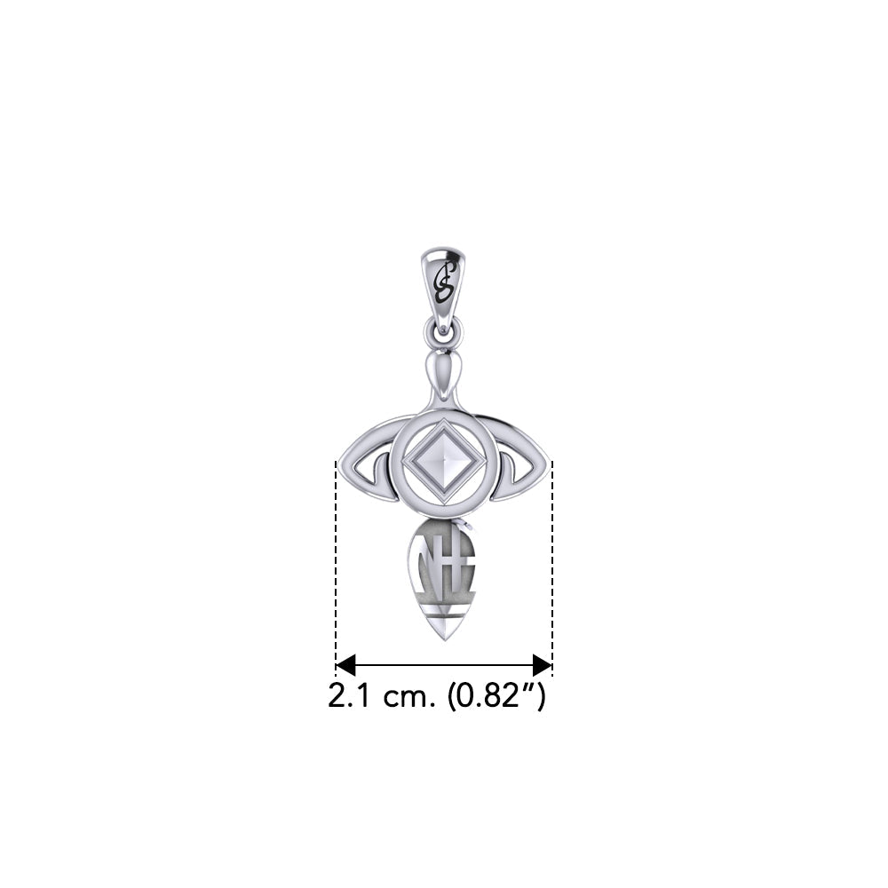 Goddess with NA Recovery Symbol Sterling Silver Pendant TPD6348