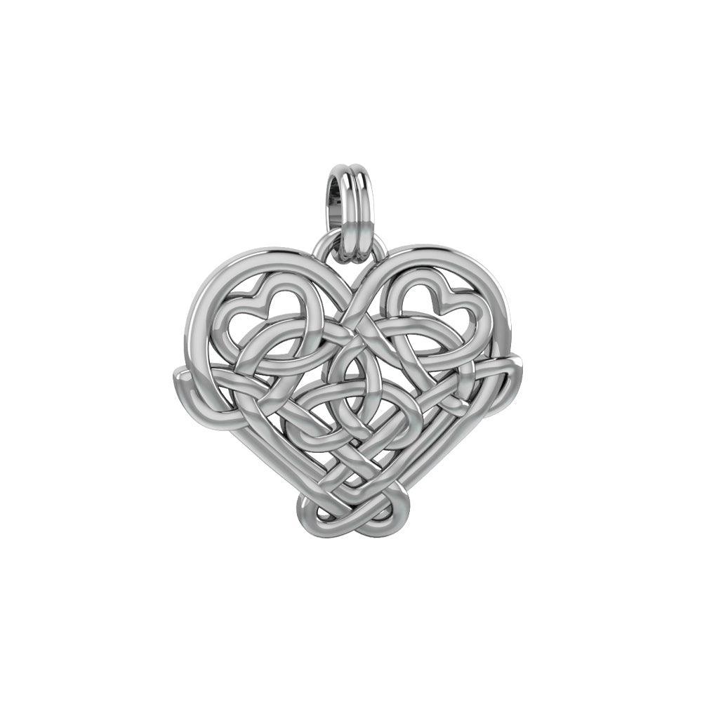 Cari Buziak Celtic Knotwork Heart Sterling Silver Pendant Jewelry TPD635 - peterstone.dropshipping