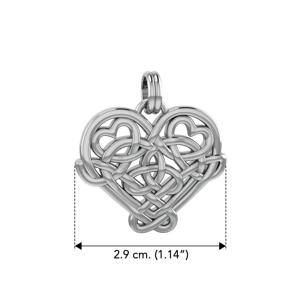 Cari Buziak Celtic Knotwork Heart Sterling Silver Pendant Jewelry TPD635 - peterstone.dropshipping