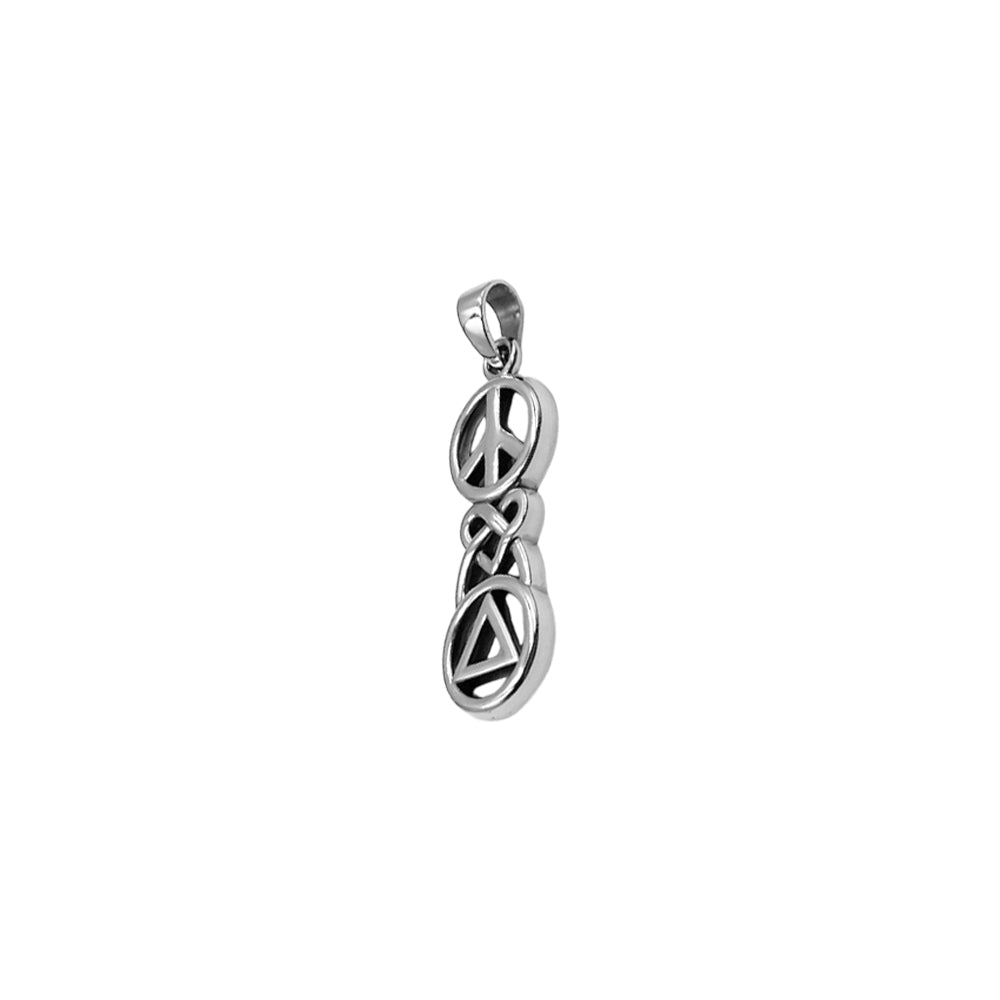 Peace, Celtic Heart and Recovery Silver Pendant TPD7009