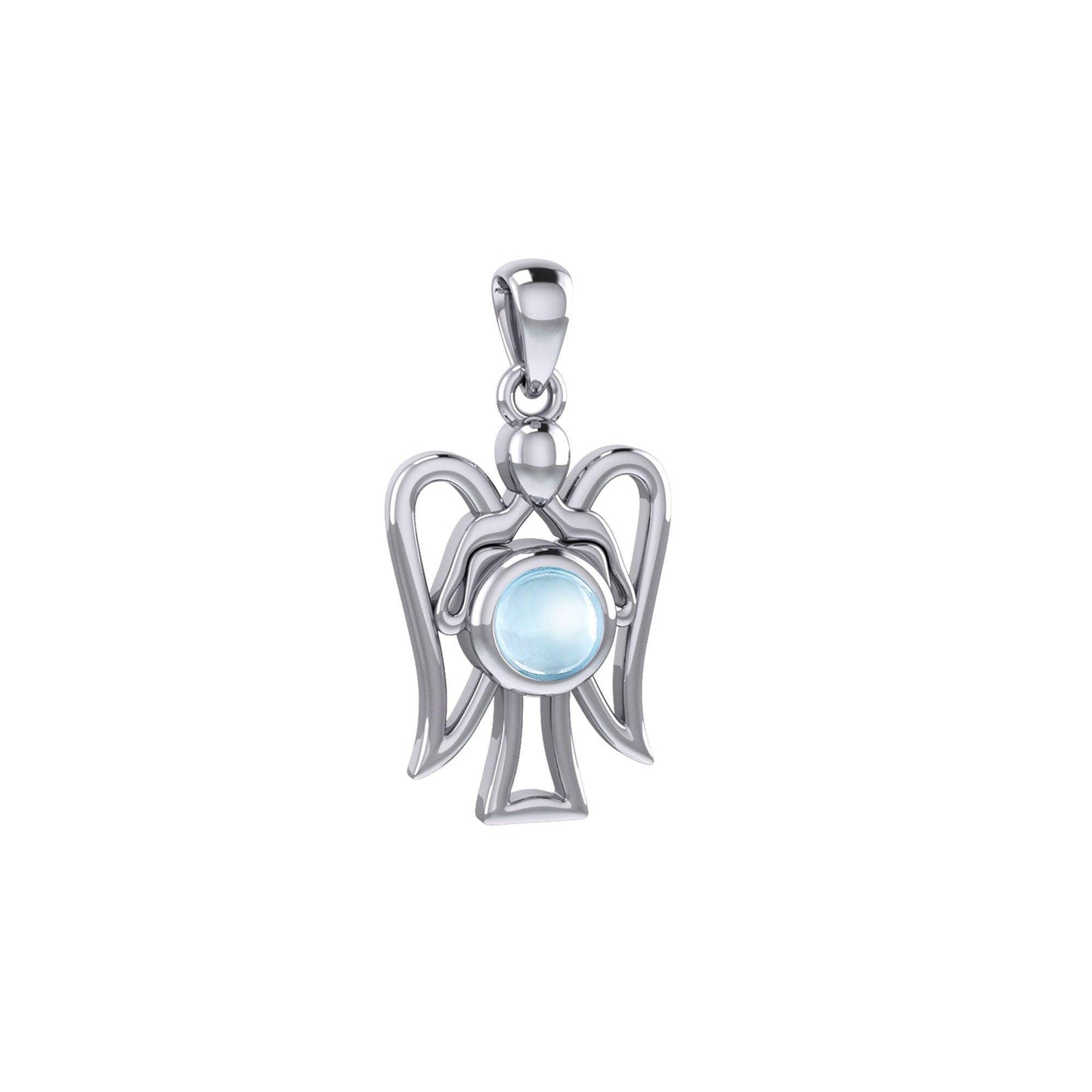 Peter Stone Guardian Angel with Gemstone Silver Pendant TPD7026 - peterstone.dropshipping