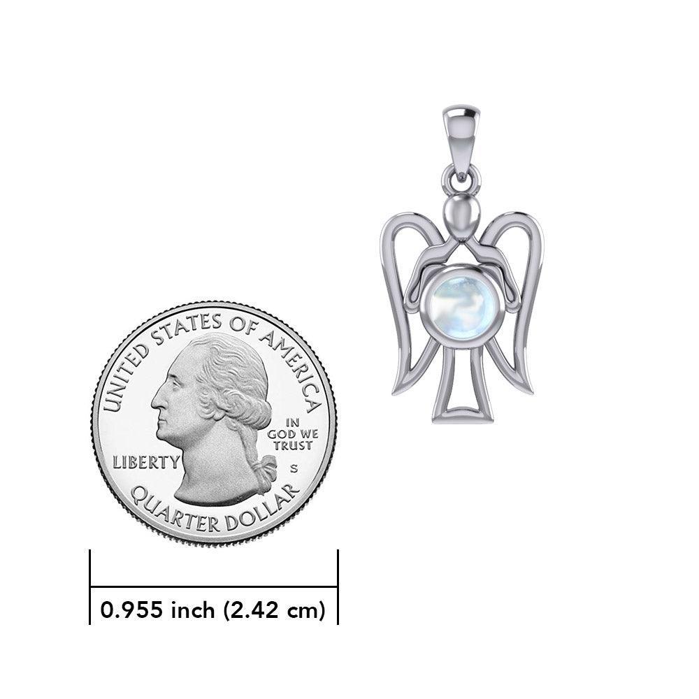 Peter Stone Guardian Angel with Gemstone Silver Pendant TPD7026 - peterstone.dropshipping