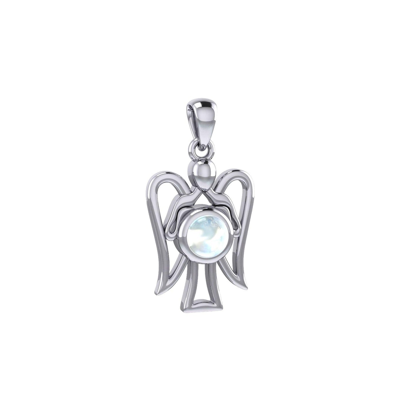 Peter Stone Guardian Angel with Gemstone Silver Pendant TPD7026 - peterstone.dropshipping