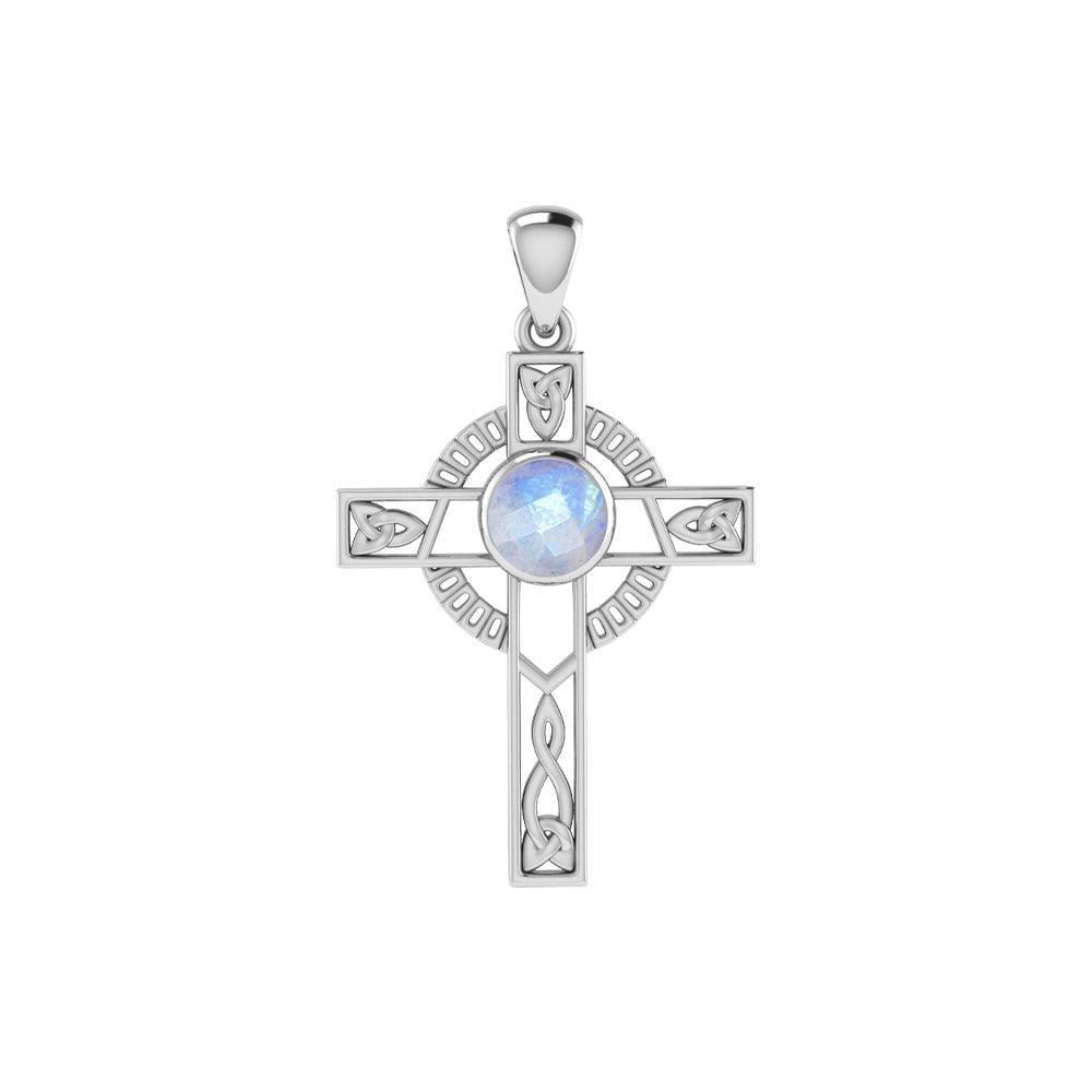 Celtic Knotwork Cross with Gem Silver Pendant TPD721 - peterstone.dropshipping