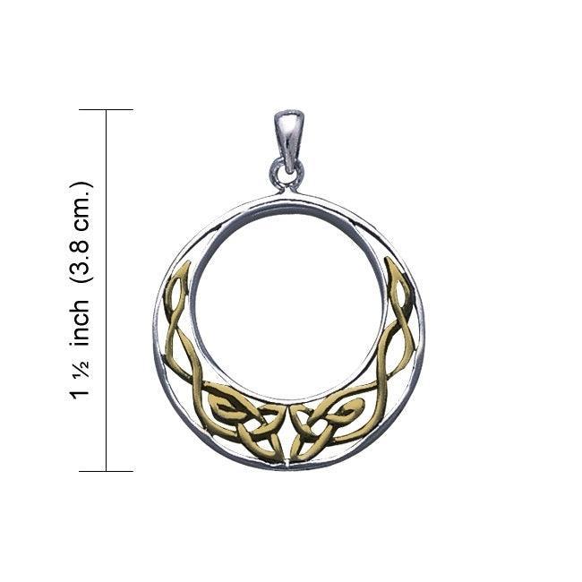 Celtic Knotwork Silver and 14K Gold Plated Pendant TPV154 - Wholesale Jewelry