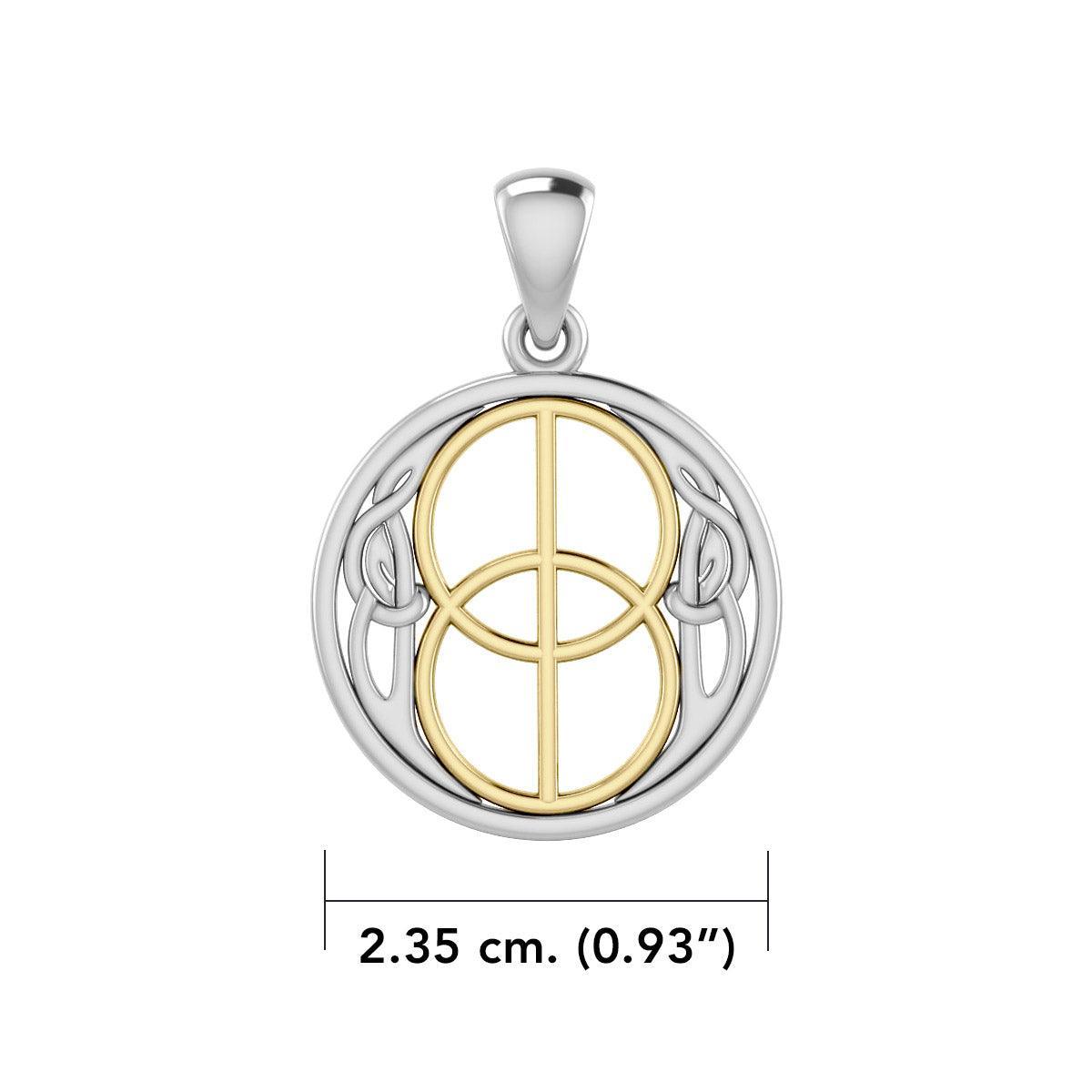 Chalice Well Sterling Silver with 14K Gold Accent Pendant TPV3272 - peterstone.dropshipping