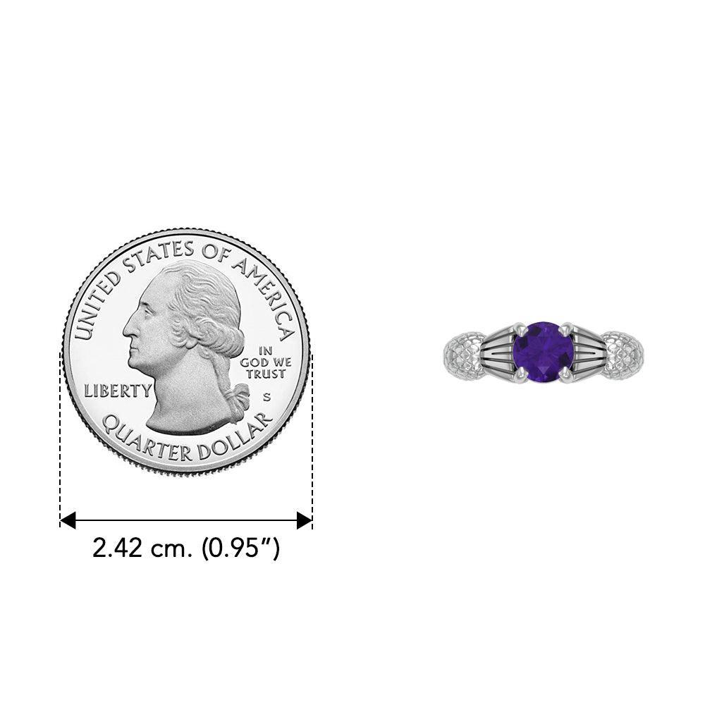 Thistle Silver Ring with Gemstone TR1653 - peterstone.dropshipping