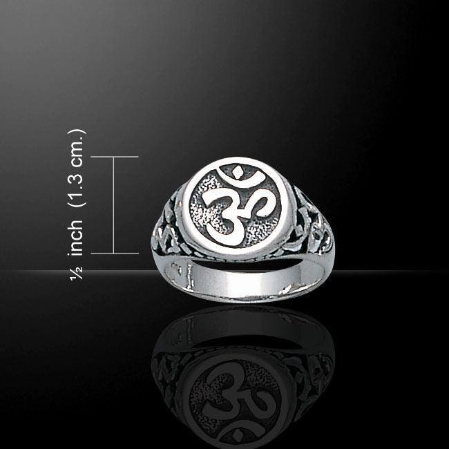 Enliven the sacred sound of OM~ Sterling Silver Jewelry Large Ring TR1658 - peterstone.dropshipping