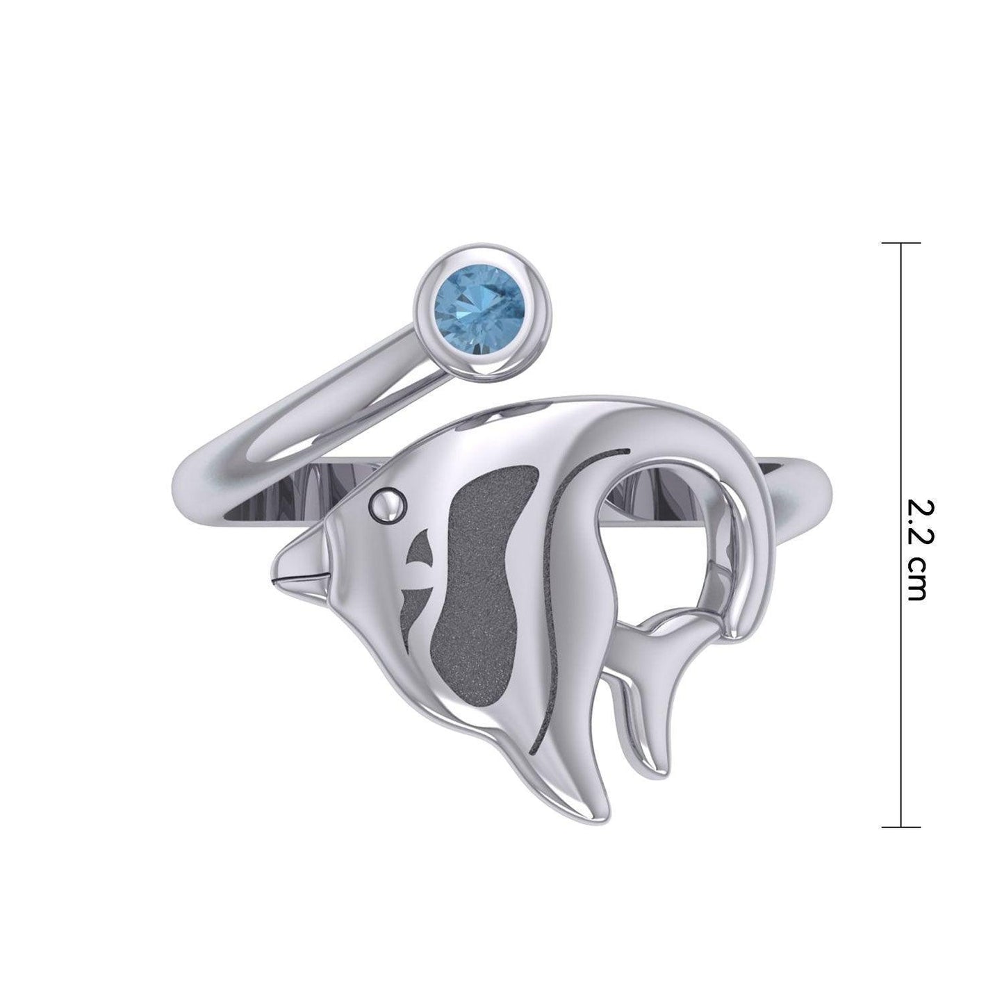 Tropical Angel Fish Sterling Silver with Gemstone TRI2347 - DiveSilver Jewelry