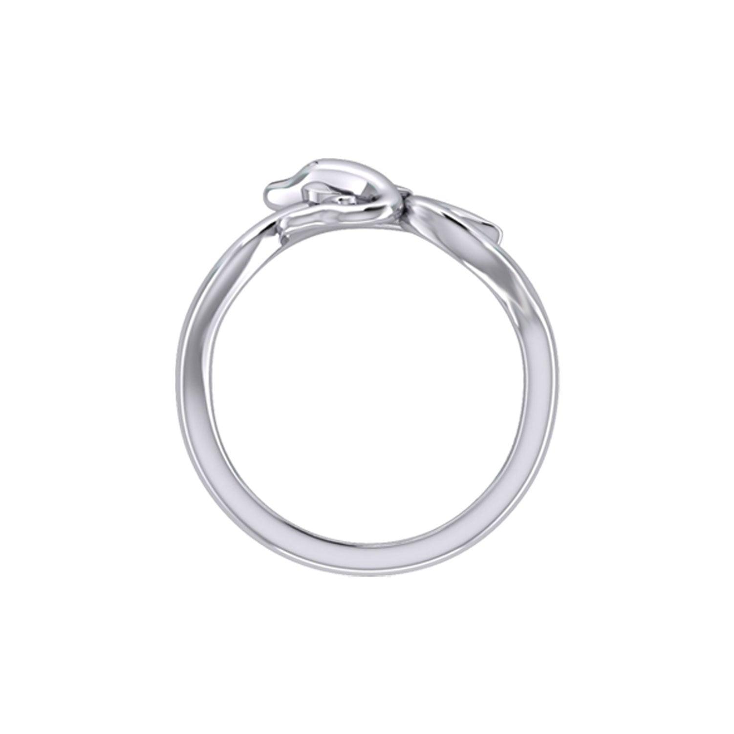 Dolphin with Wave Silver Ring TRI2431 - peterstone.dropshipping