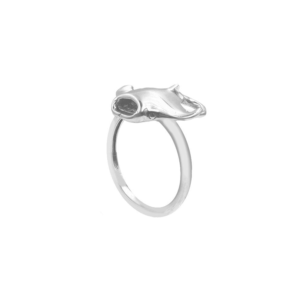 Single Manta Ray Sterling Silver Ring by DiveSilver TRI2500