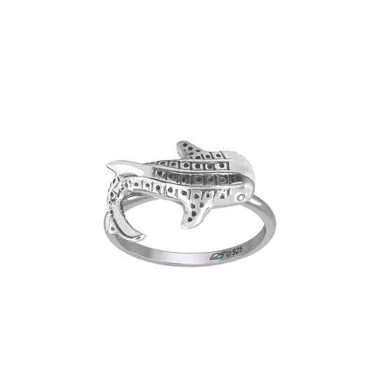 Small Whale Shark Sterling Silver Ring by DiveSilver TRI2501