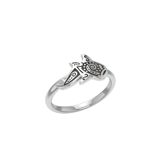 Aboriginal Whale Shark Silver Ring by DiveSilver TRI2517