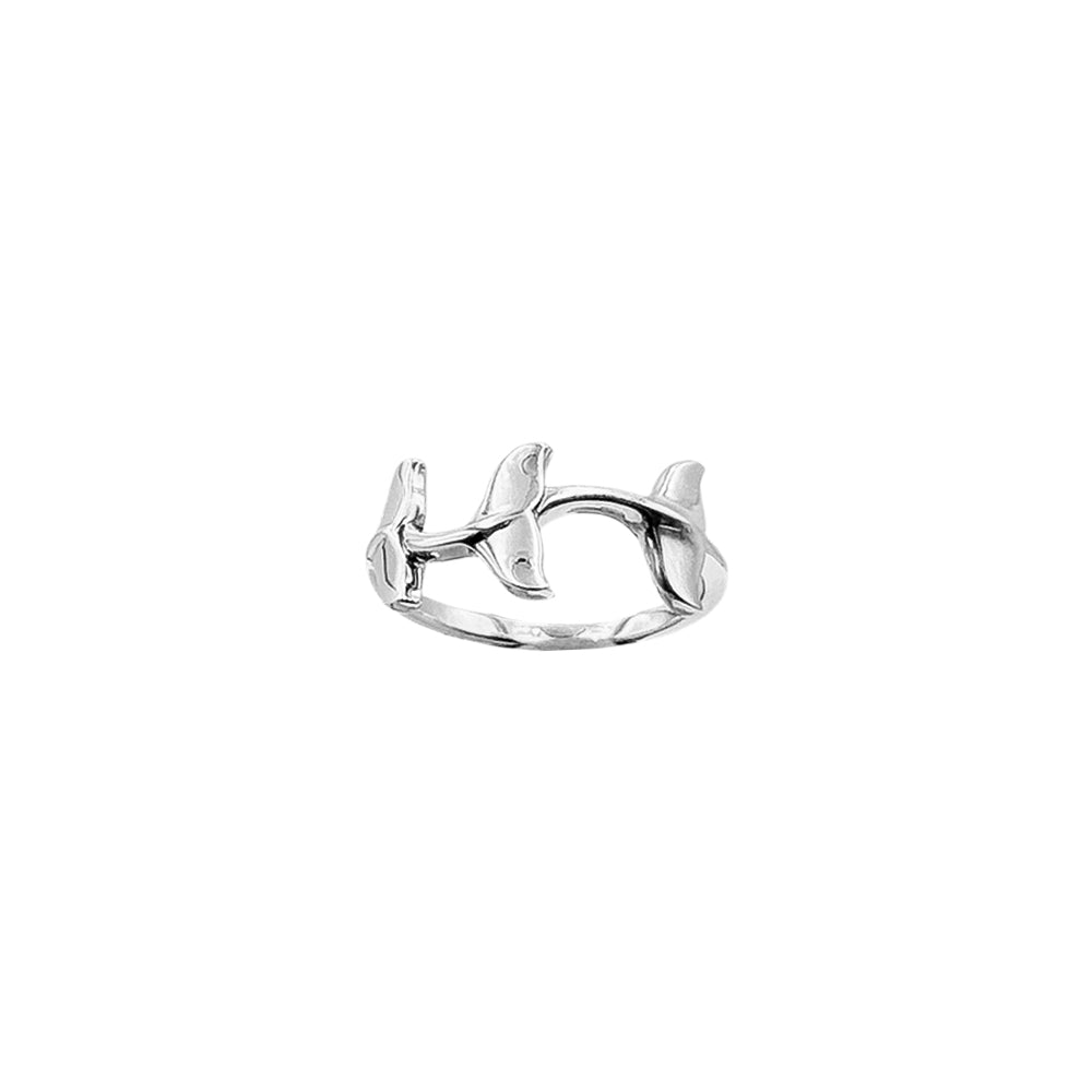 DiveSilver Triple Whale Tails Sterling Silver Ring TRI2530