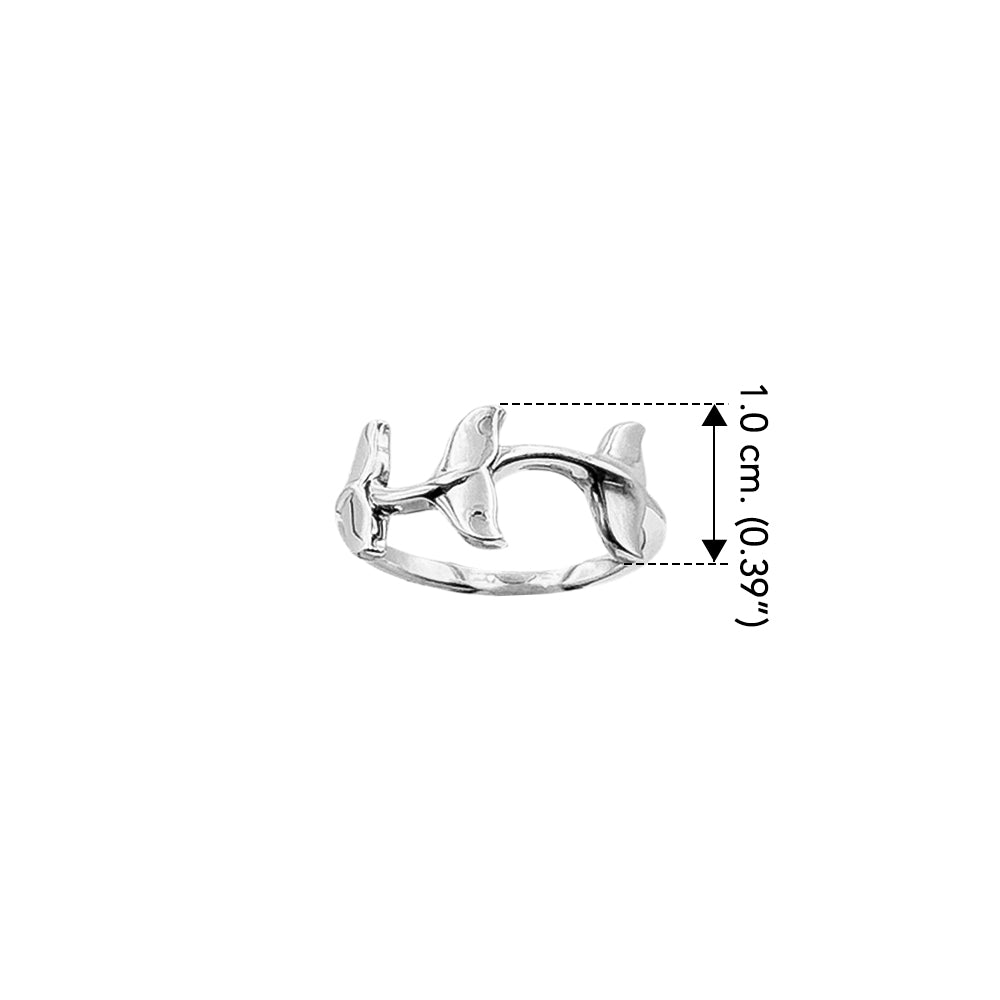 DiveSilver Triple Whale Tails Sterling Silver Ring TRI2530