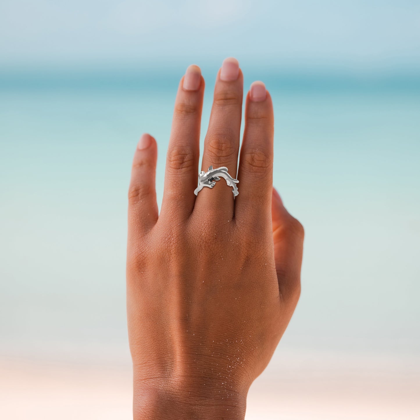 Small Hammerhead Shark Sterling Silver Ring by DiveSilver TRI2543