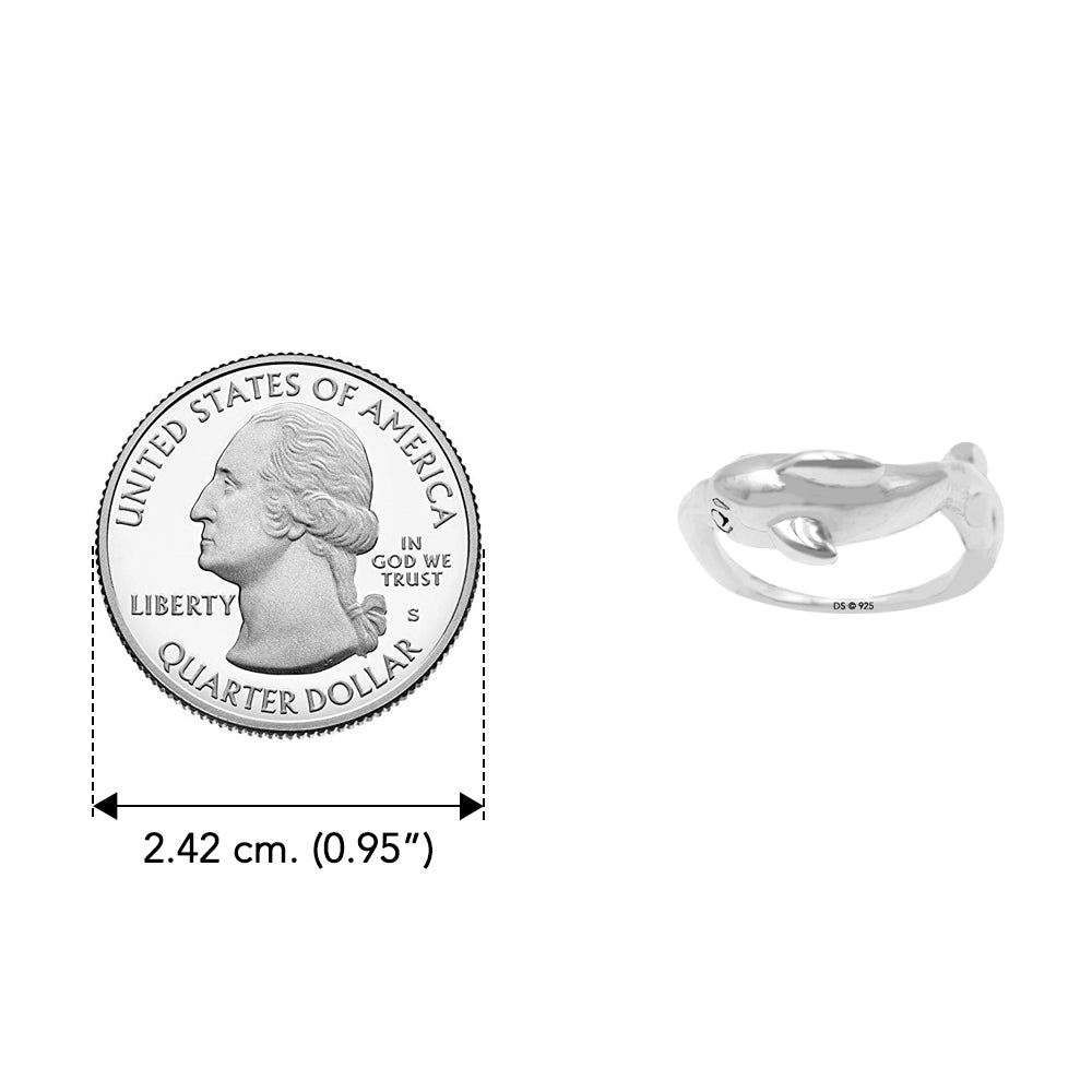 Small Dolphin Sterling Silver Ring by DiveSilver TRI2544