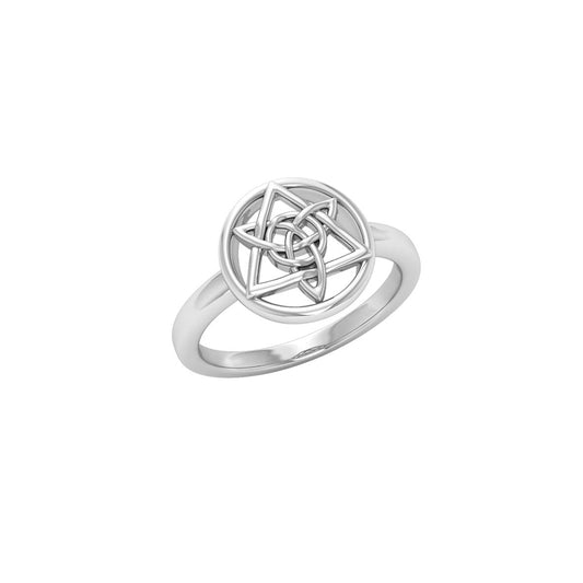 AA Recovery Symbol with Triquetra Sterling Silver Ring TRI2546