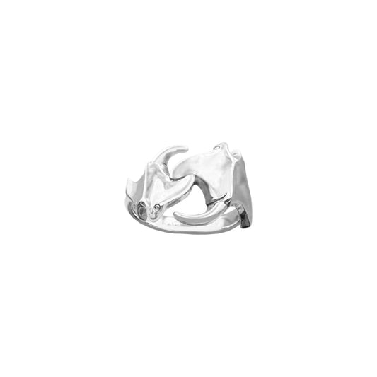 Manta Ray Couple Sterling Silver Ring by DiveSilver TRI2551