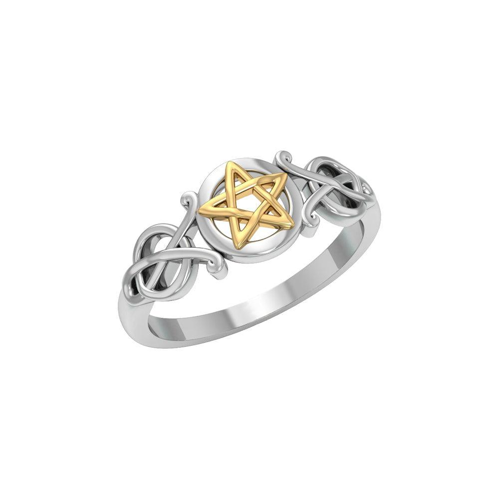 Silver Pentagram Pentacle Ring TRV1745 - peterstone.dropshipping