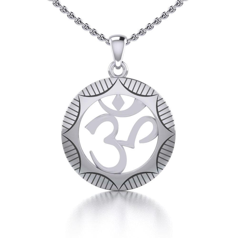 Hollow Om Meditation Silver Pendant With Chain Set TSE746 - peterstone.dropshipping