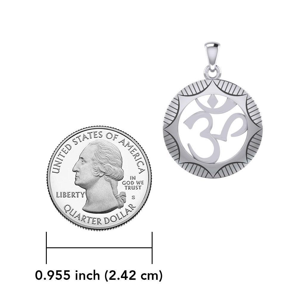 Hollow Om Meditation Silver Pendant With Chain Set TSE746 - peterstone.dropshipping