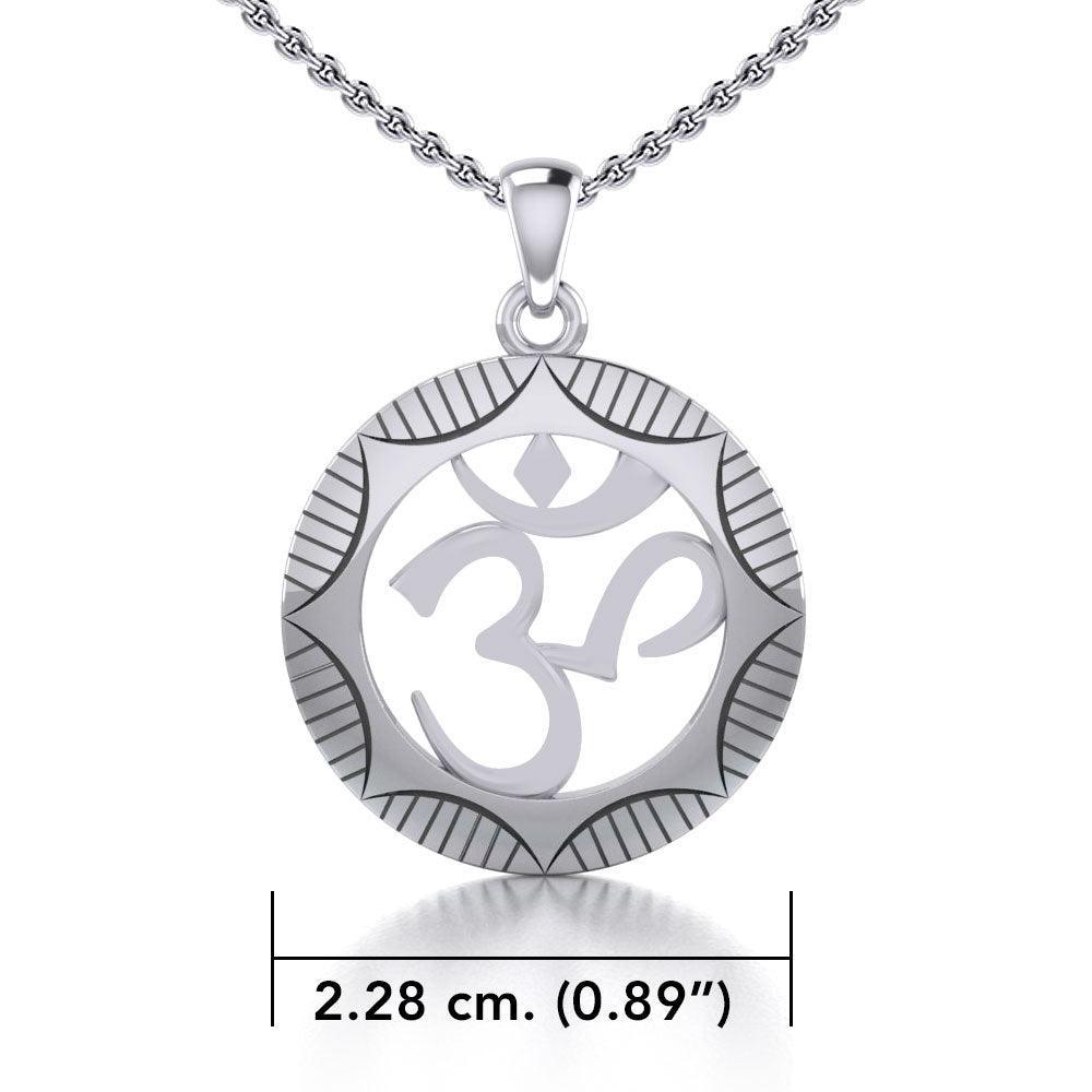 Hollow Om Meditation Silver Pendant With Chain Set TSE746 - peterstone.dropshipping