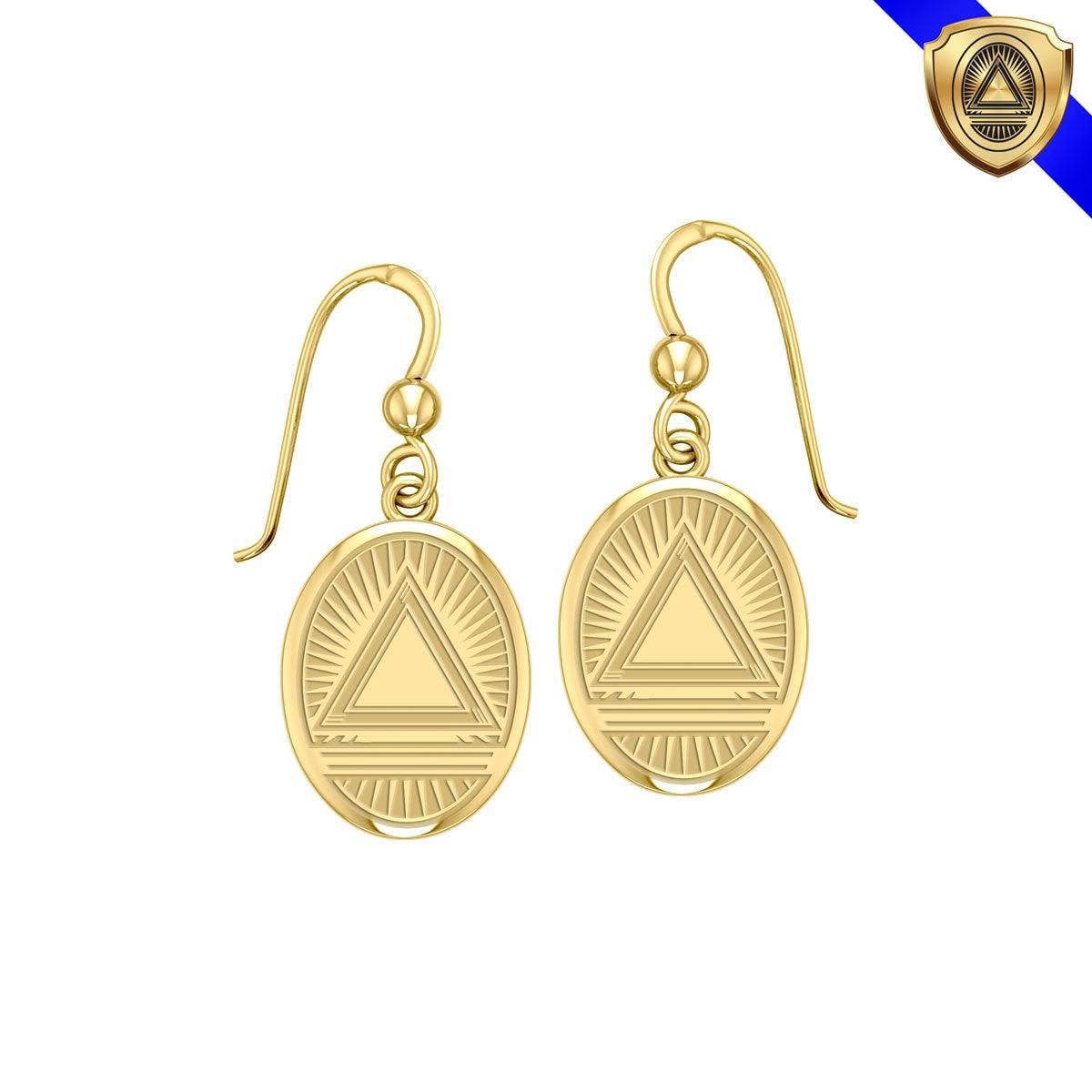 System Energy Symbol Gold Vermeil Plate on Silver Earrings VER1088 - peterstone.dropshipping