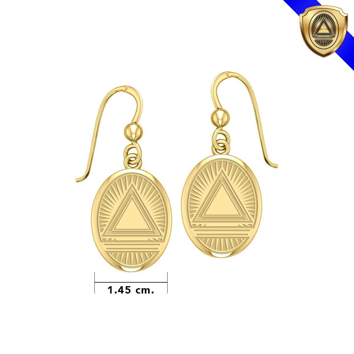 System Energy Symbol Gold Vermeil Plate on Silver Earrings VER1088 - peterstone.dropshipping