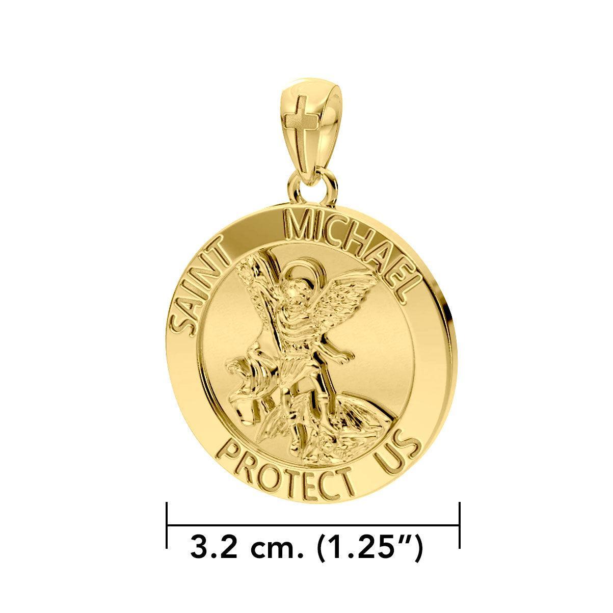 Saint Michael Vermeil Pendant VPD4564 - peterstone.dropshipping