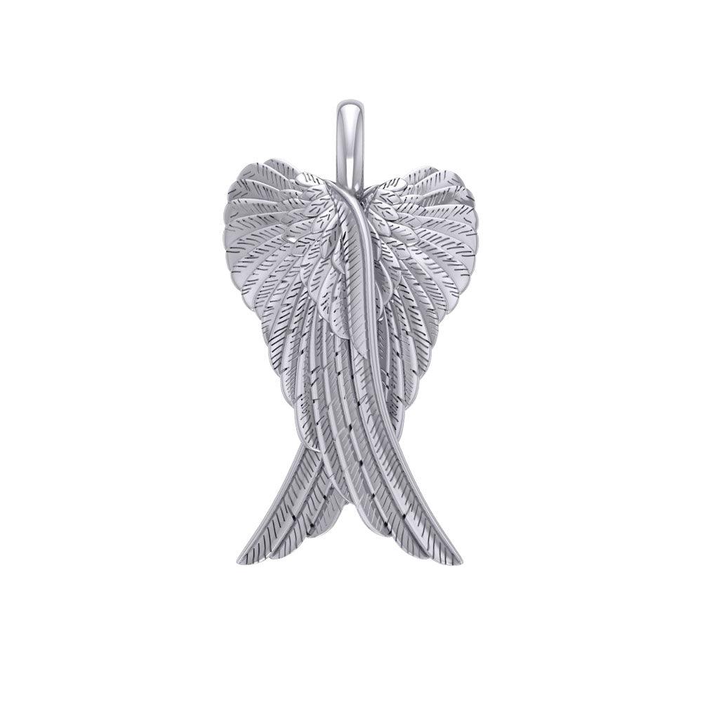 Angel Wings 14K White Gold Pendant WPD2933