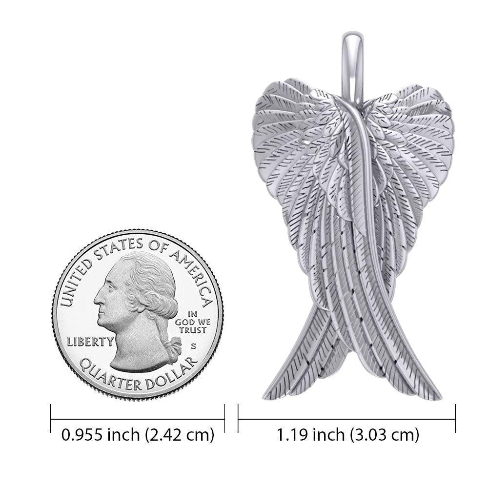 Angel Wings 14K White Gold Pendant WPD2933