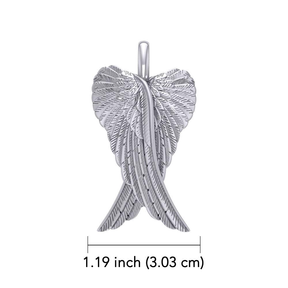 Angel Wings 14K White Gold Pendant WPD2933