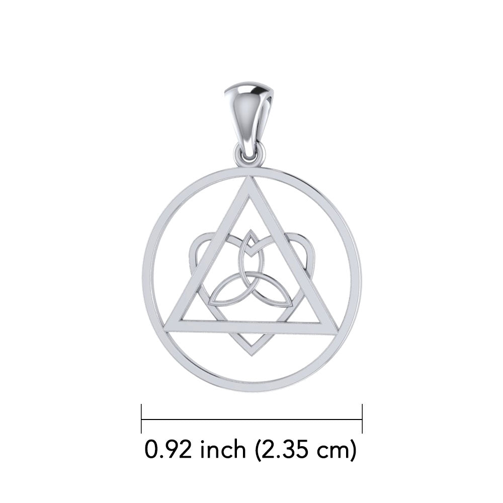 Life’s worth the healing and inspiration ~ Celtic AA Symbol 14K White Gold Pendant Jewelry WPD518