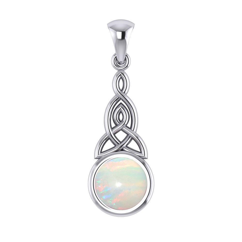 Eternity in the glorious world ~ Celtic Triquetra Sterling Silver Pendant Jewelry with Gemstone centerpiece TP2937