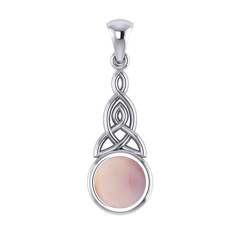 Eternity in the glorious world ~ Celtic Triquetra Sterling Silver Pendant Jewelry with Gemstone centerpiece TP2937