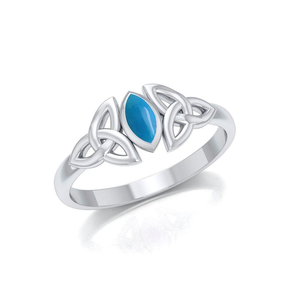 As precious as you are ~ Sterling Silver Celtic Knotwork Birthstone Ring with Gemstone TRI936