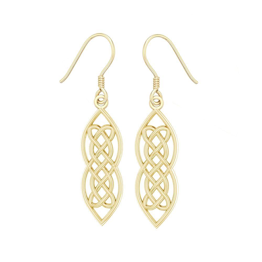 Celtic Hearts Entwined Solid Gold Earrings GTE121 - peterstone.dropshipping