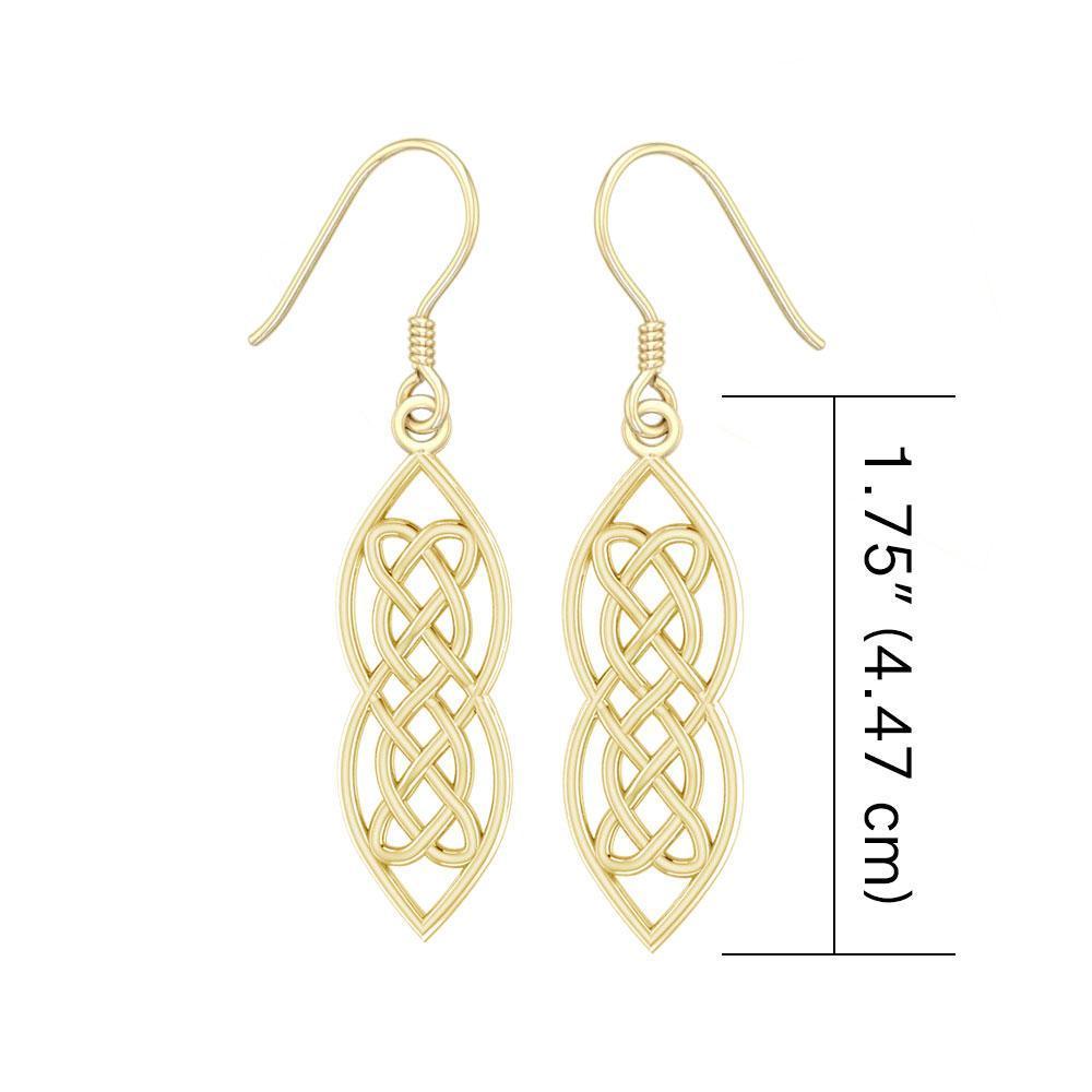 Celtic Hearts Entwined Solid Gold Earrings GTE121 - peterstone.dropshipping